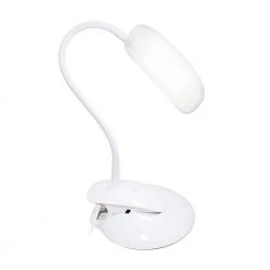 21.5 in. Rounded White Flexi LED Clip Light Desk Lamp by Simple Designs -Simple Designs Online Shop white simple designs desk lamps ld2021 wht 4f 1000