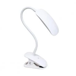 21.5 in. Rounded White Flexi LED Clip Light Desk Lamp by Simple Designs