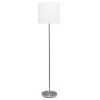 57 in. White Brushed Nickel Drum Shade Floor Lamp by Simple Designs