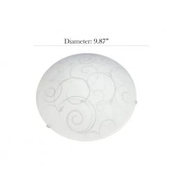 Scroll Swirl Design 1-Light White Ceiling Round Flush Mount by Simple Designs -Simple Designs Online Shop white simple designs flush mount lights fm3000 wht 1f 1000