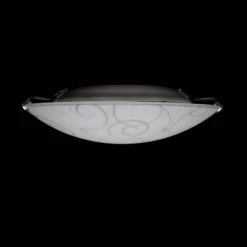 Scroll Swirl Design 1-Light White Ceiling Round Flush Mount by Simple Designs -Simple Designs Online Shop white simple designs flush mount lights fm3000 wht 4f 1000