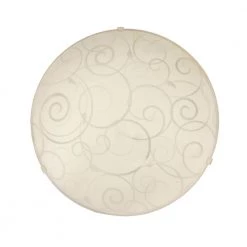 Scroll Swirl Design 1-Light White Ceiling Round Flush Mount by Simple Designs