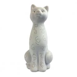 11 in. White Porcelain Kitty Cat Shaped Table Lamp by Simple Designs -Simple Designs Online Shop white simple designs novelty lamps lt3056 wht 4f 1000