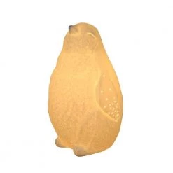 10.14 in. White Porcelain Arctic Penguin Shaped Table Lamp by Simple Designs