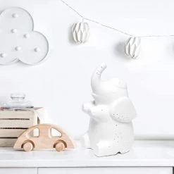8.18 in. White Porcelain Elephant Shaped Table Lamp by Simple Designs -Simple Designs Online Shop white simple designs novelty lamps lt3337 wht 31 1000