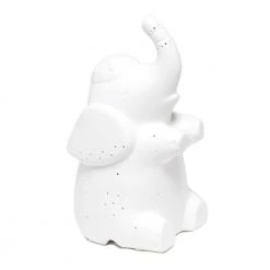 8.18 in. White Porcelain Elephant Shaped Table Lamp by Simple Designs