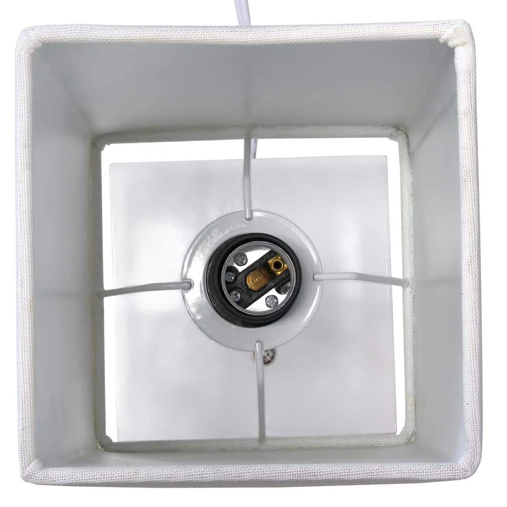 14.25 in. Petite White Stick Lamp with USB Charging Port and White Fabric Shade Set (2-Pack) by Simple Designs 6 14.25 in. Petite White Stick Lamp with USB Charging Port and White Fabric Shade Set (2-Pack) by Simple Designs - Image 6