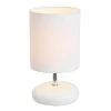 10.5 in. White Stonies Small Stone Look Bedside Table Lamp by Simple Designs