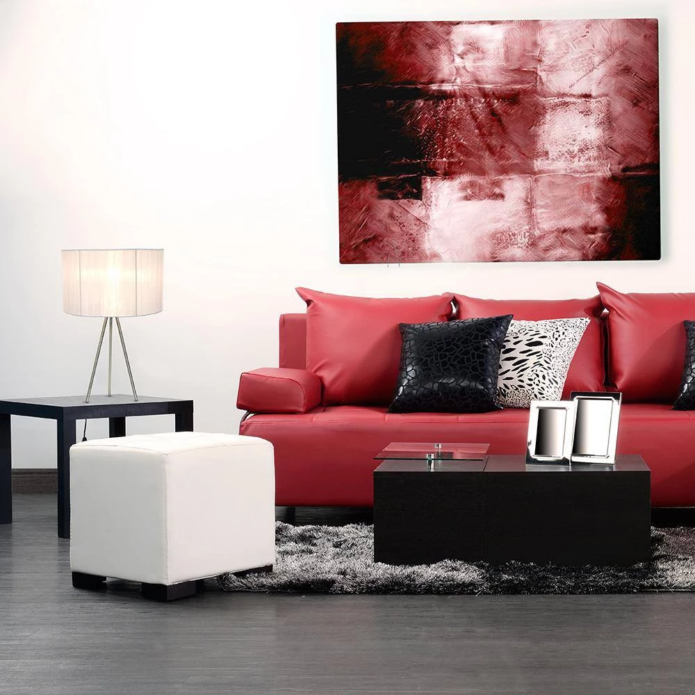 19.69 in. Brushed Nickel Tripod Table Lamp with White Pleated Silk Sheer Shade by Simple Designs 7 19.69 in. Brushed Nickel Tripod Table Lamp with White Pleated Silk Sheer Shade by Simple Designs - Image 7