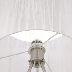 19.69 in. Brushed Nickel Tripod Table Lamp with White Pleated Silk Sheer Shade by Simple Designs 12 19.69 in. Brushed Nickel Tripod Table Lamp with White Pleated Silk Sheer Shade by Simple Designs -Simple Designs Online Shop white simple designs table lamps lt2006 wht 66 1000