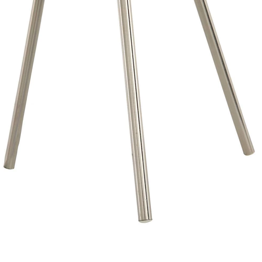 19.69 in. Brushed Nickel Tripod Table Lamp with White Pleated Silk Sheer Shade by Simple Designs 2 19.69 in. Brushed Nickel Tripod Table Lamp with White Pleated Silk Sheer Shade by Simple Designs - Image 2