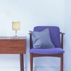 11.89 in. Chrome Mini Basic Table Lamp with White Fabric Shade by Simple Designs -Simple Designs Online Shop white simple designs table lamps lt2007 wht 31 1000