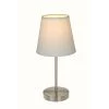 10 in. Sand Nickel Mini Basic Table Lamp with White Fabric Shade by Simple Designs