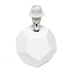 10.4 in. White Round Prism Mini Table Lamp with Matching Fabric Shade by Simple Designs -Simple Designs Online Shop white simple designs table lamps lt2065 wht fa 1000